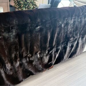 Luxurious Dark Brown real MINK Fur Blanket